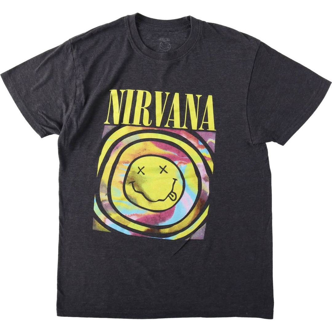 NIRVANA Nirvana Band T-shirt, Band T, Men's L size unclear black type Vintage Second Hand