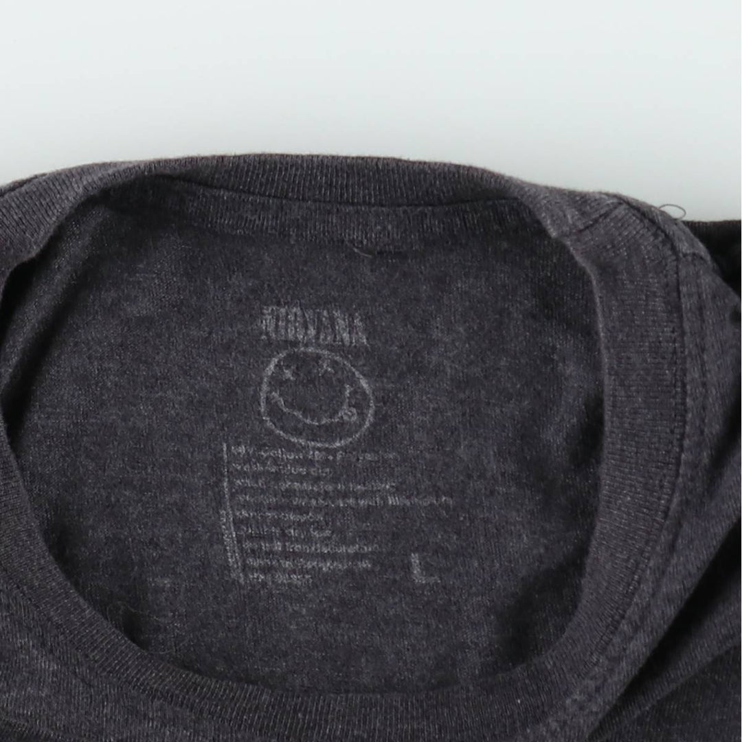 NIRVANA Nirvana Band T-shirt, Band T, Men's L size unclear black type Vintage Second Hand