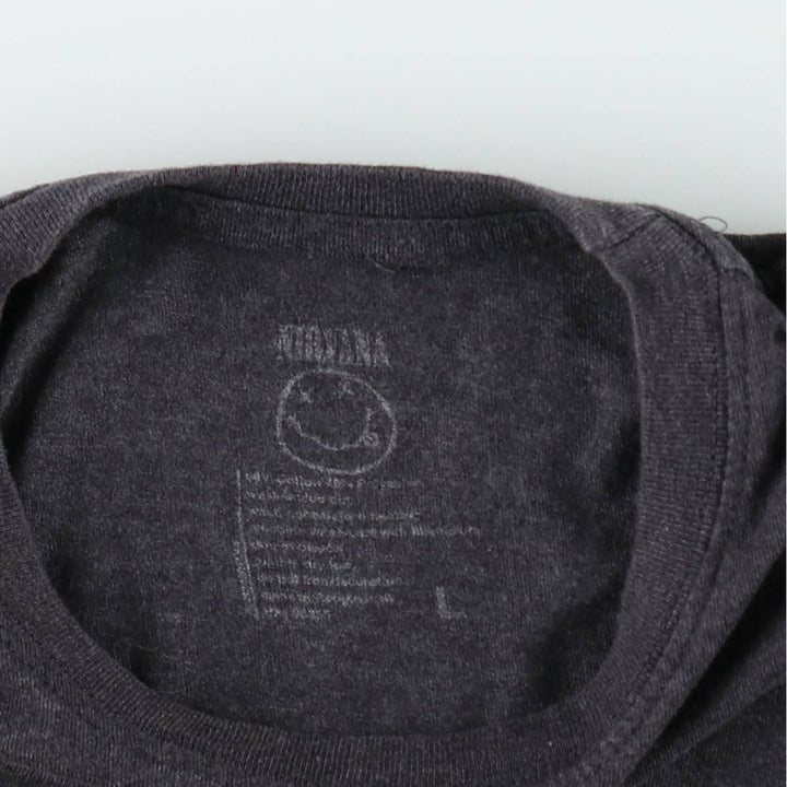 NIRVANA Nirvana Band T-shirt, Band T, Men's L size unclear black type Vintage Second Hand