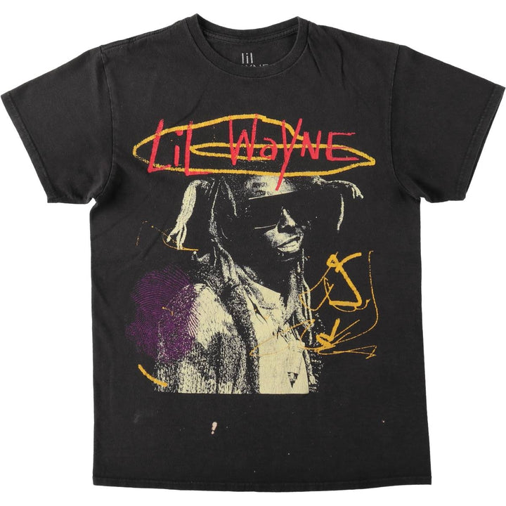 LIL WAYNE Rap T-shirt, Men's M size cotton black type Vintage Second Hand