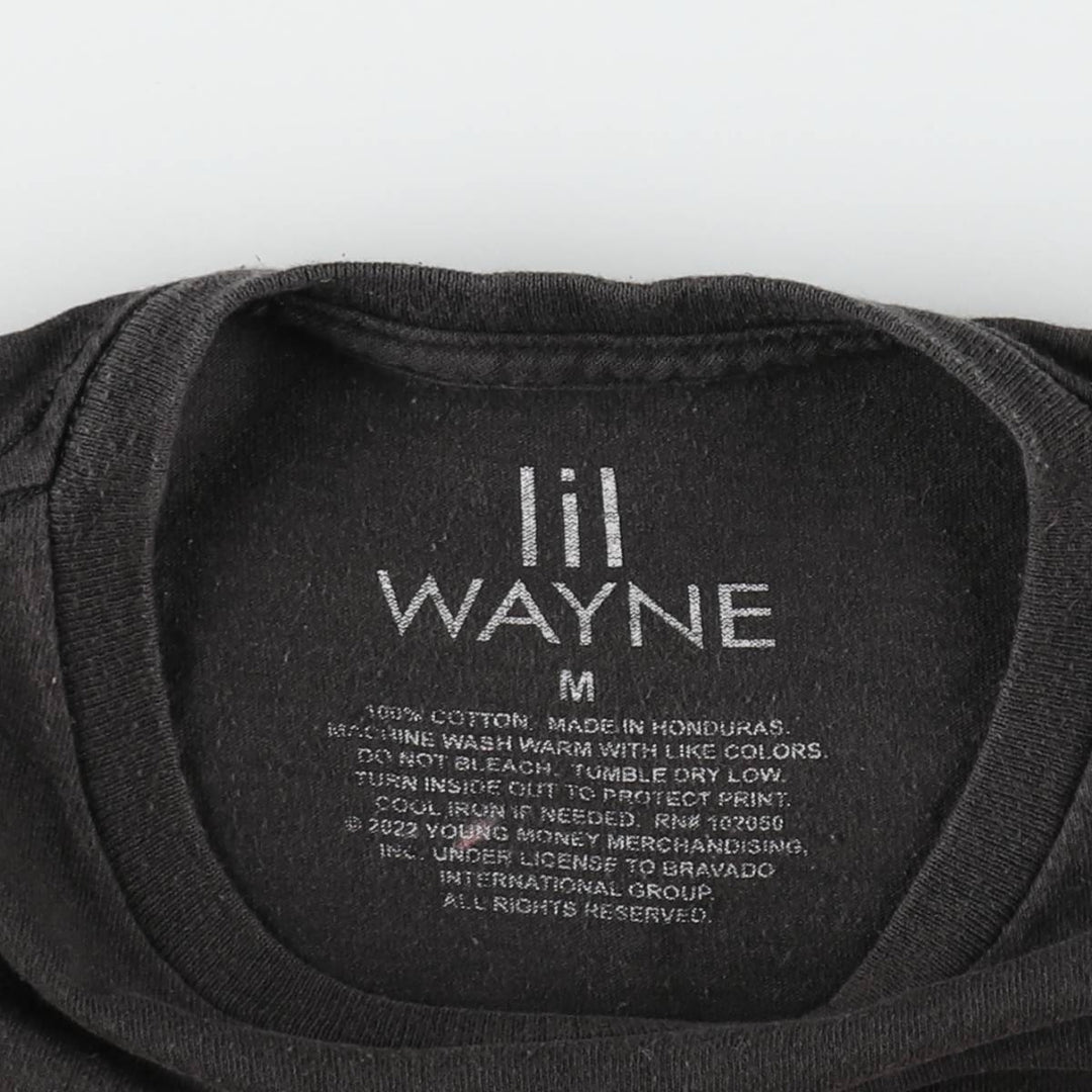 LIL WAYNE Rap T-shirt, Men's M size cotton black type Vintage Second Hand