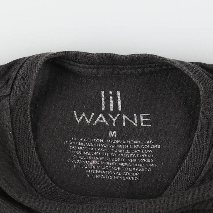 LIL WAYNE Rap T-shirt, Men's M size cotton black type Vintage Second Hand