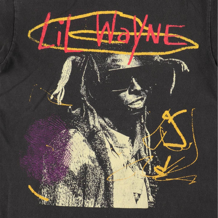 LIL WAYNE Rap T-shirt, Men's M size cotton black type Vintage Second Hand