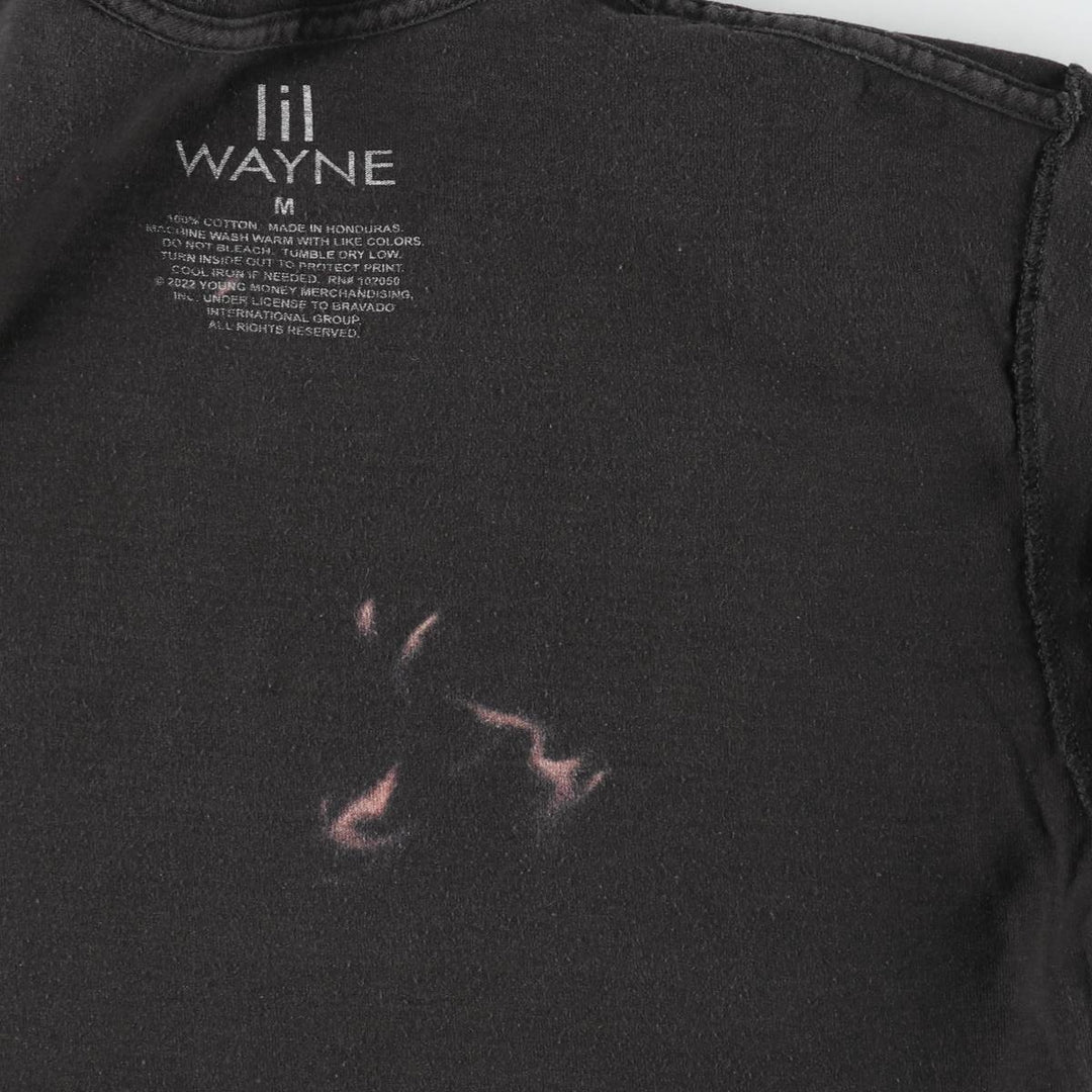 LIL WAYNE Rap T-shirt, Men's M size cotton black type Vintage Second Hand