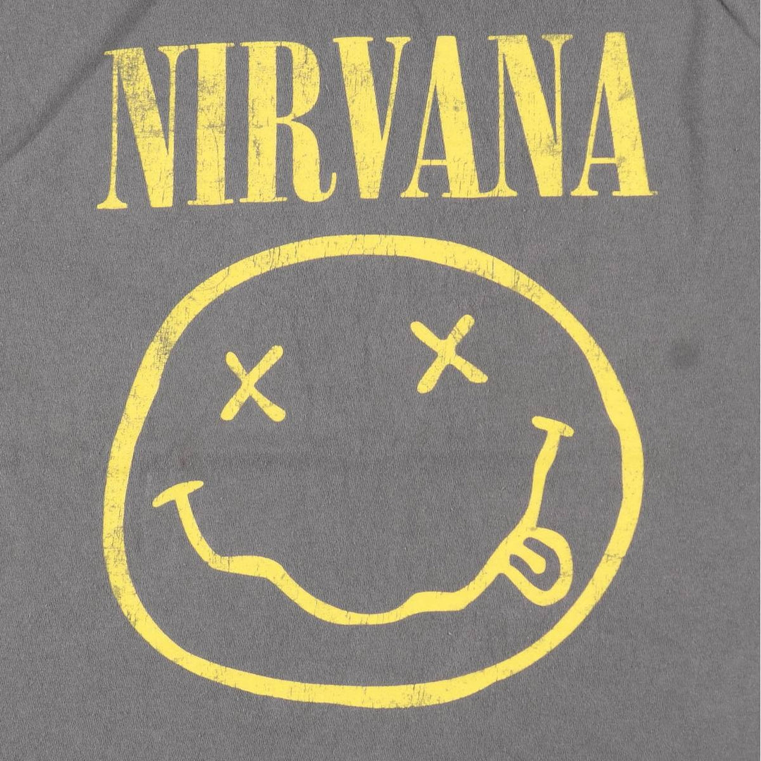 NIRVANA Nirvana Band T-shirt, Band T, Men's L size unclear gray type Vintage Second Hand