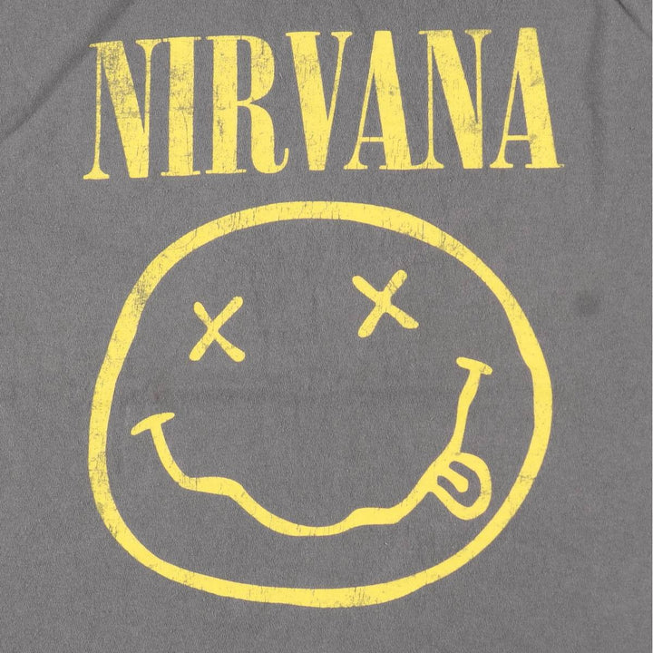 NIRVANA Nirvana Band T-shirt, Band T, Men's L size unclear gray type Vintage Second Hand