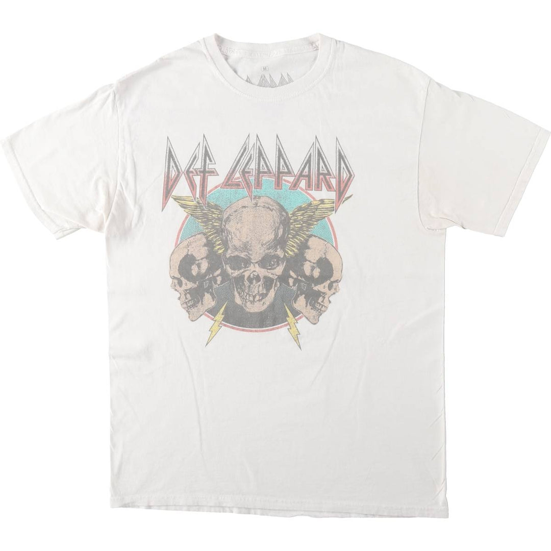 DEF LEPPARD Def Leppard Band T-shirt Band T Men's M size cotton white type Vintage Second Hand