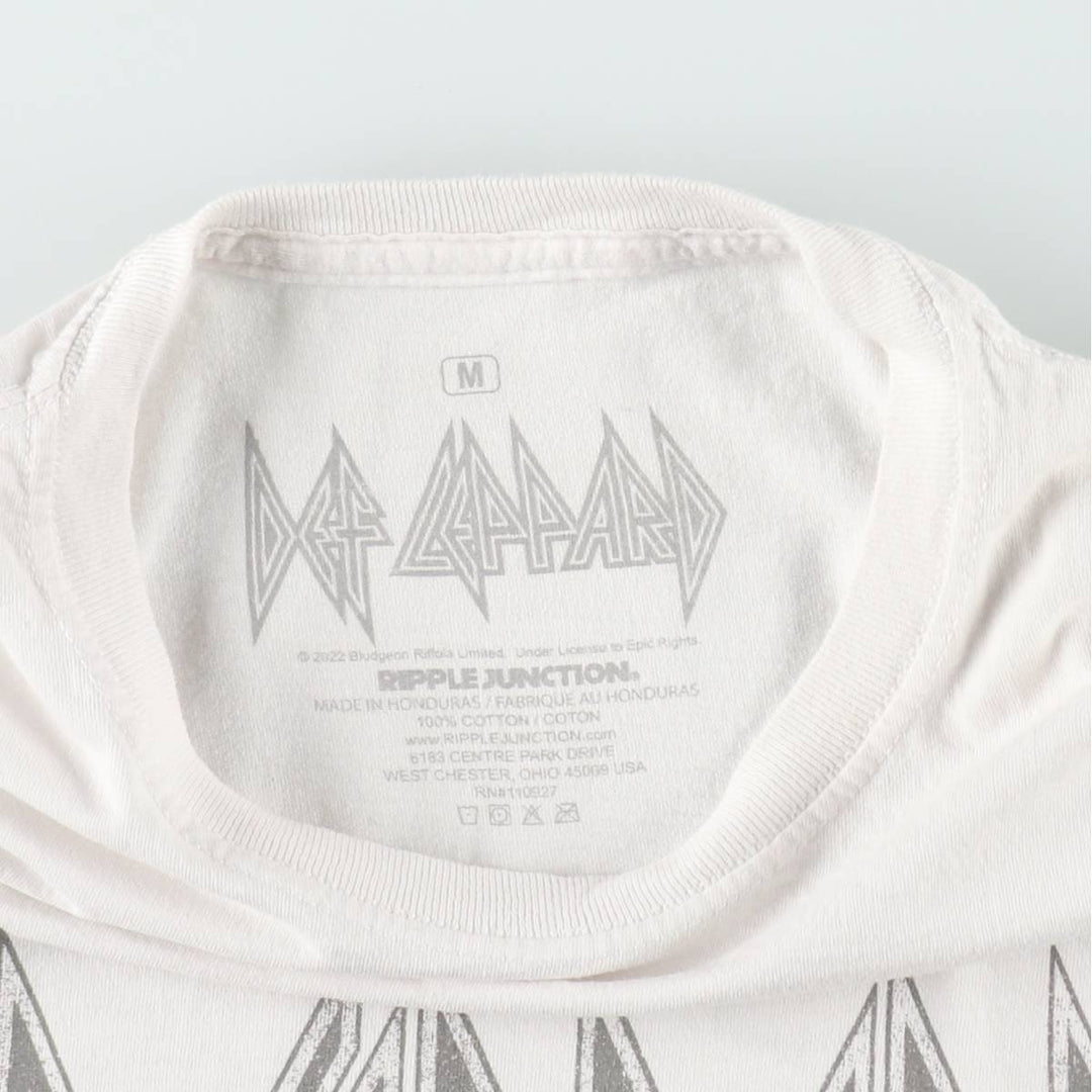 DEF LEPPARD Def Leppard Band T-shirt Band T Men's M size cotton white type Vintage Second Hand