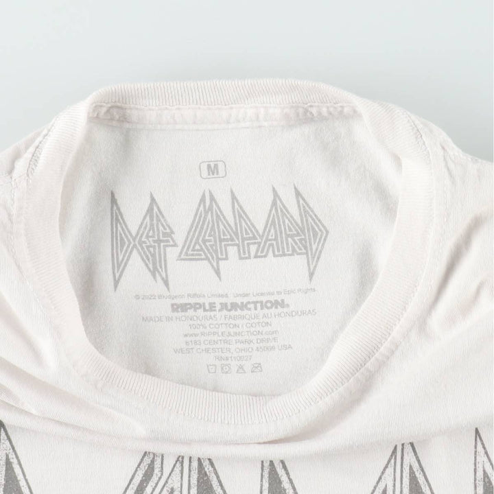 DEF LEPPARD Def Leppard Band T-shirt Band T Men's M size cotton white type Vintage Second Hand