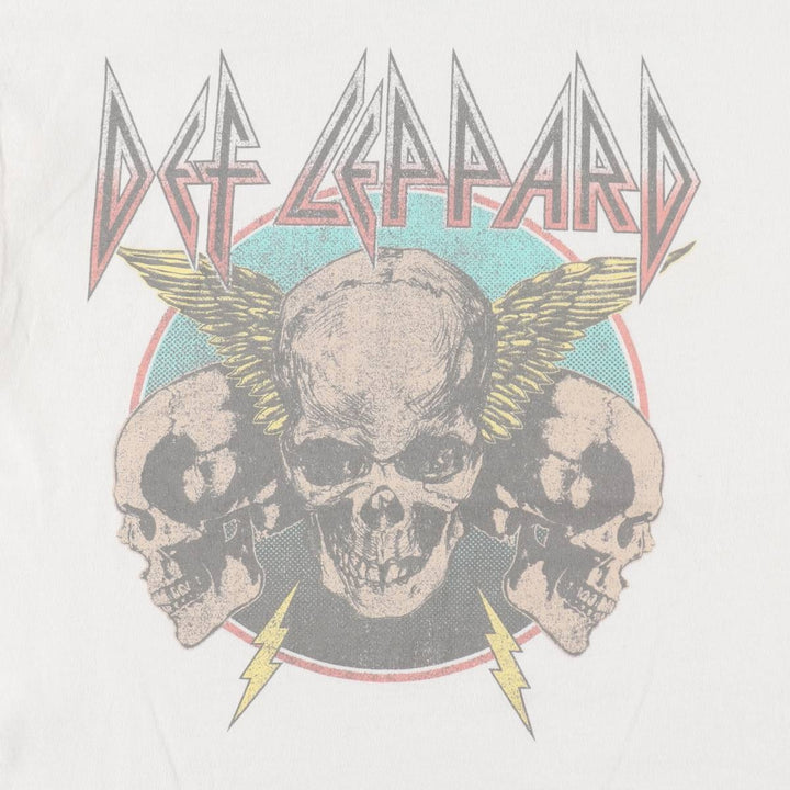 DEF LEPPARD Def Leppard Band T-shirt Band T Men's M size cotton white type Vintage Second Hand
