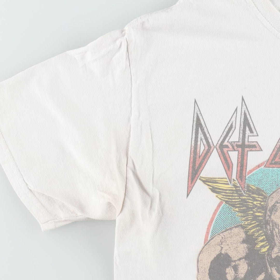 DEF LEPPARD Def Leppard Band T-shirt Band T Men's M size cotton white type Vintage Second Hand