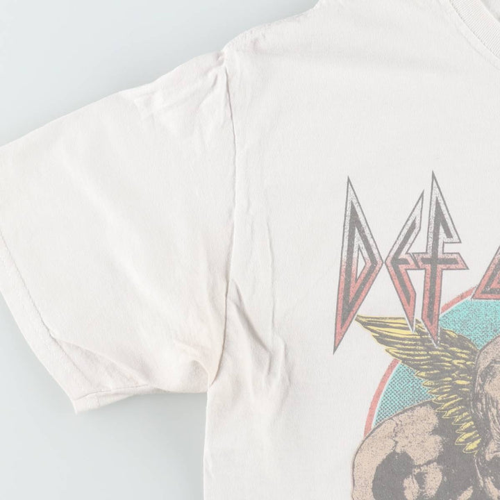DEF LEPPARD Def Leppard Band T-shirt Band T Men's M size cotton white type Vintage Second Hand