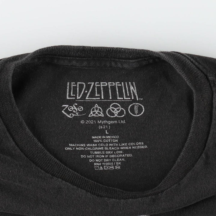 LED ZEPPELIN Led Zeppelin Band T-shirt Band T Men's L size cotton black type Vintage Second Hand