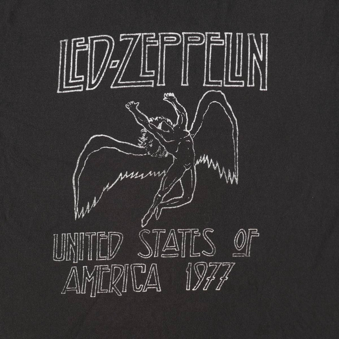 LED ZEPPELIN Led Zeppelin Band T-shirt Band T Men's L size cotton black type Vintage Second Hand