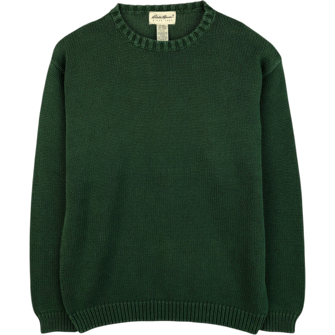 Vintage 90s-00'S Eddie Bauer cotton knit sweater, men's size L cotton green type Vintage Second Hand