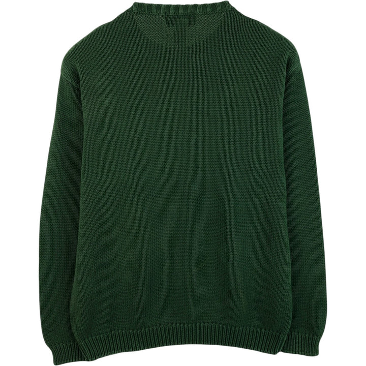 Vintage 90s-00'S Eddie Bauer cotton knit sweater, men's size L cotton green type Vintage Second Hand