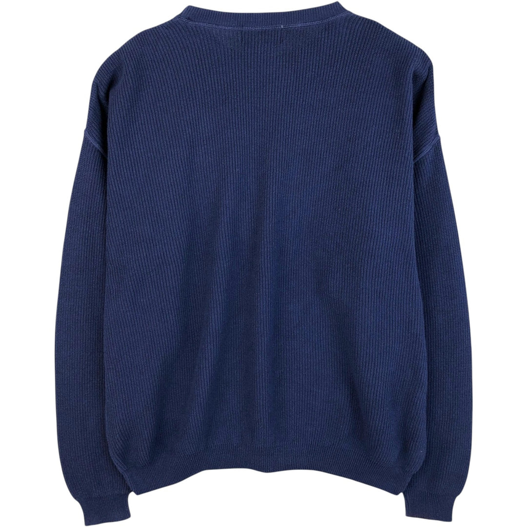 90'S Eddie Bauer Cotton Knit Sweater Made in USA Men's XL Vintage cotton navy blue type Vintage Second Hand