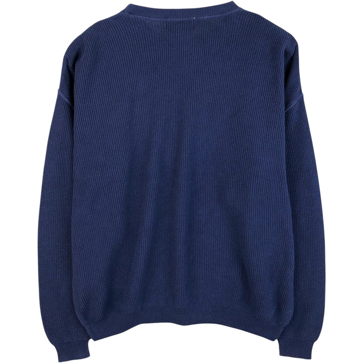 90'S Eddie Bauer Cotton Knit Sweater Made in USA Men's XL Vintage cotton navy blue type Vintage Second Hand