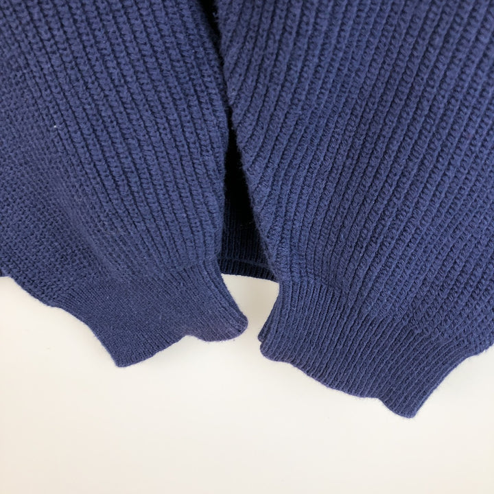 90'S Eddie Bauer Cotton Knit Sweater Made in USA Men's XL Vintage cotton navy blue type Vintage Second Hand