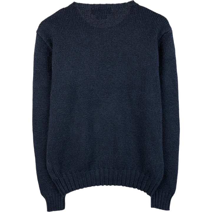 Ralph Lauren POLO by Ralph Lauren Cotton Knit Sweater Men's M Size cotton navy blue type Vintage Second Hand