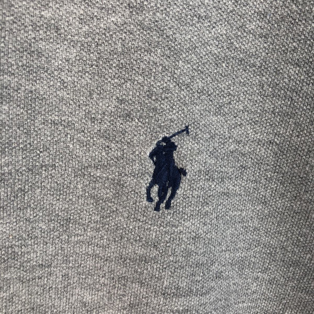 Ralph Lauren POLO RALPH LAUREN CUSTOM SLIM FIT long-sleeved polo shirt, men's size XL cotton gray type Vintage Second Hand