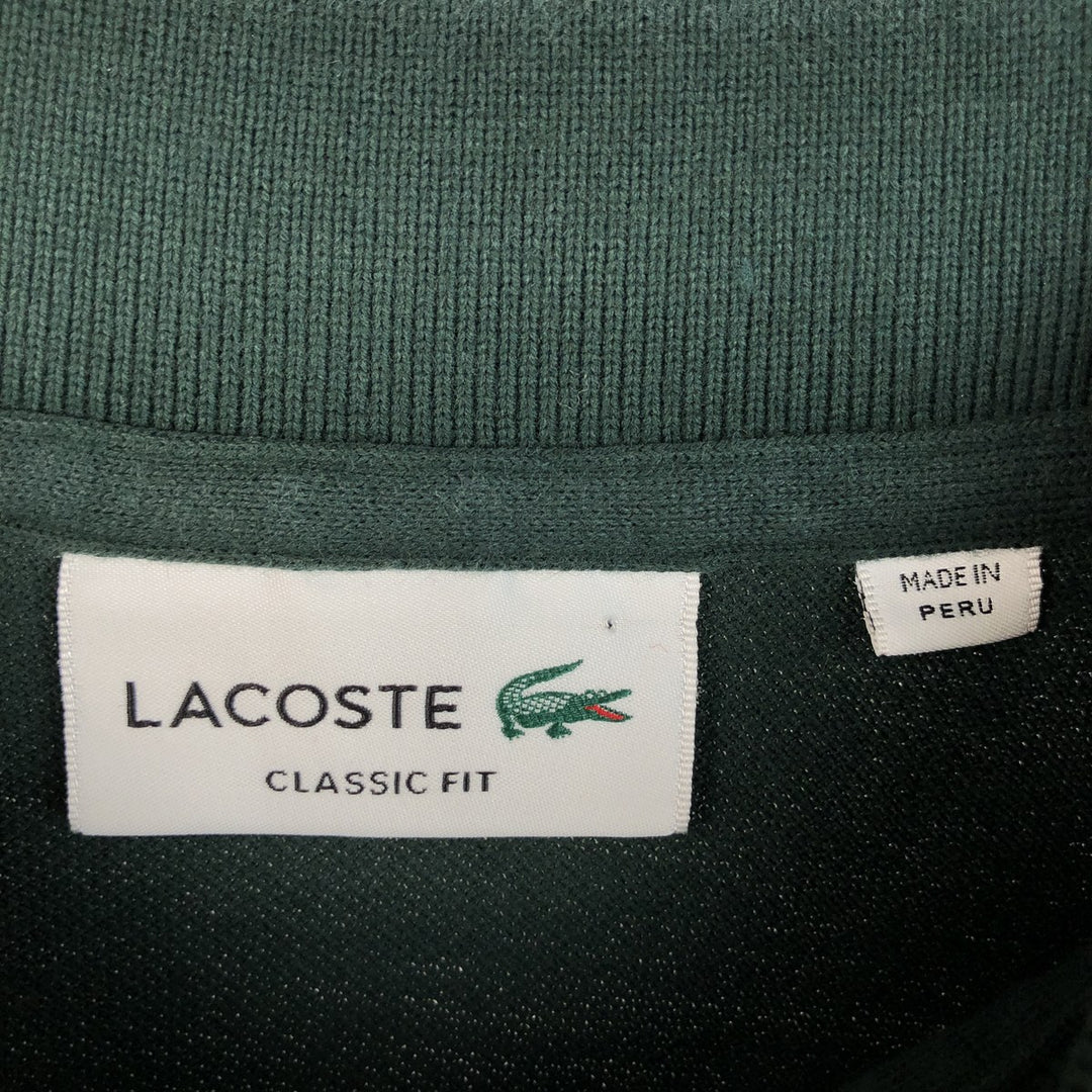Lacoste Classic Fit Long Sleeve Polo Shirt, Men's Size XL cotton green type Vintage Second Hand