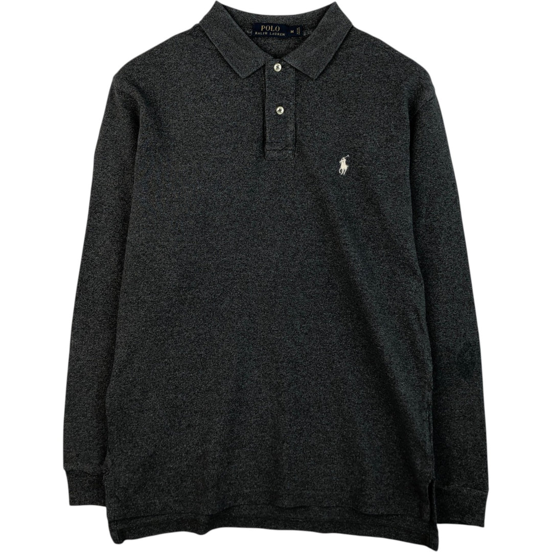 Ralph Lauren POLO RALPH LAUREN Long Sleeve Polo Shirt Men's XL cotton Charcoal Vintage Second Hand