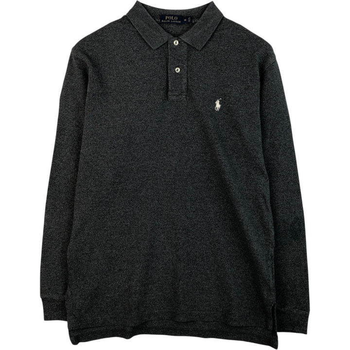 Ralph Lauren POLO RALPH LAUREN Long Sleeve Polo Shirt Men's XL cotton Charcoal Vintage Second Hand