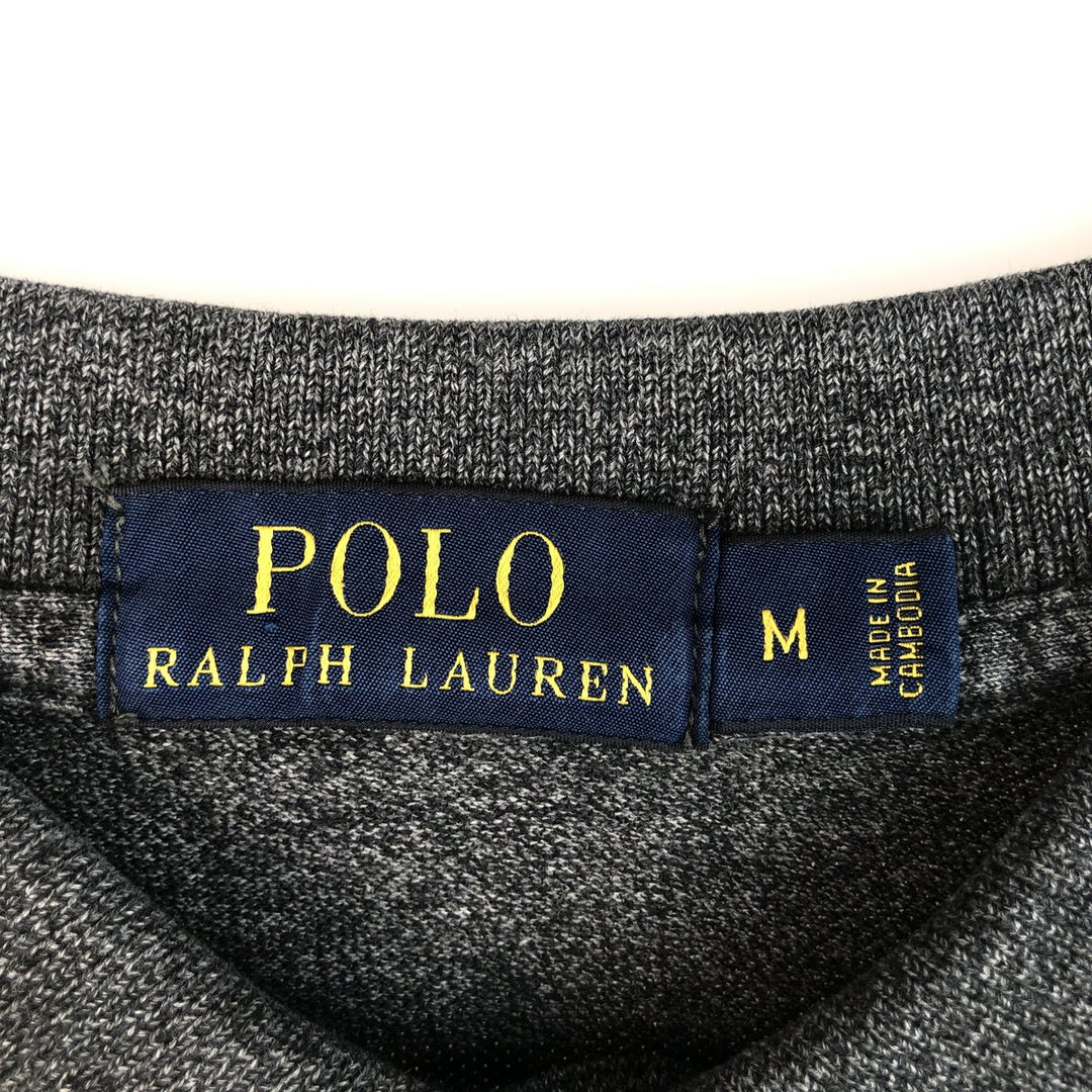 Ralph Lauren POLO RALPH LAUREN Long Sleeve Polo Shirt Men's XL cotton Charcoal Vintage Second Hand