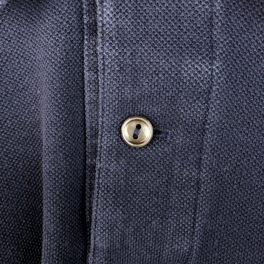 Lacoste LACOSTE French design long sleeve polo shirt size 8, men's XXL equivalent cotton navy blue type Vintage Second Hand