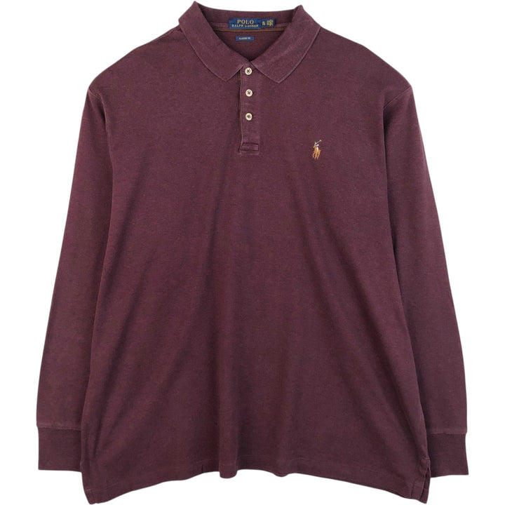 Ralph Lauren POLO RALPH LAUREN CLASSIC FIT long sleeve polo shirt men's XL equivalent cotton brown type Vintage Second Hand