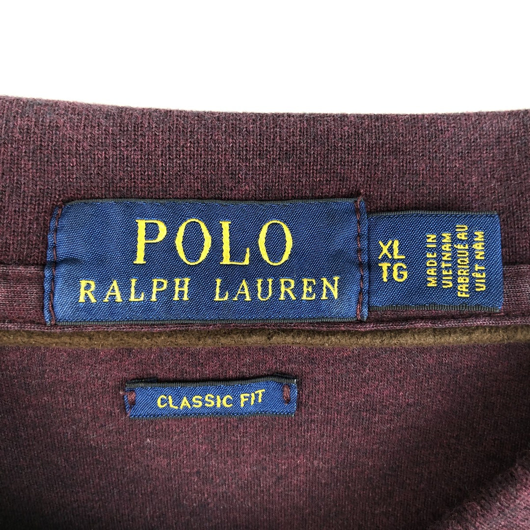 Ralph Lauren POLO RALPH LAUREN CLASSIC FIT long sleeve polo shirt men's XL equivalent cotton brown type Vintage Second Hand