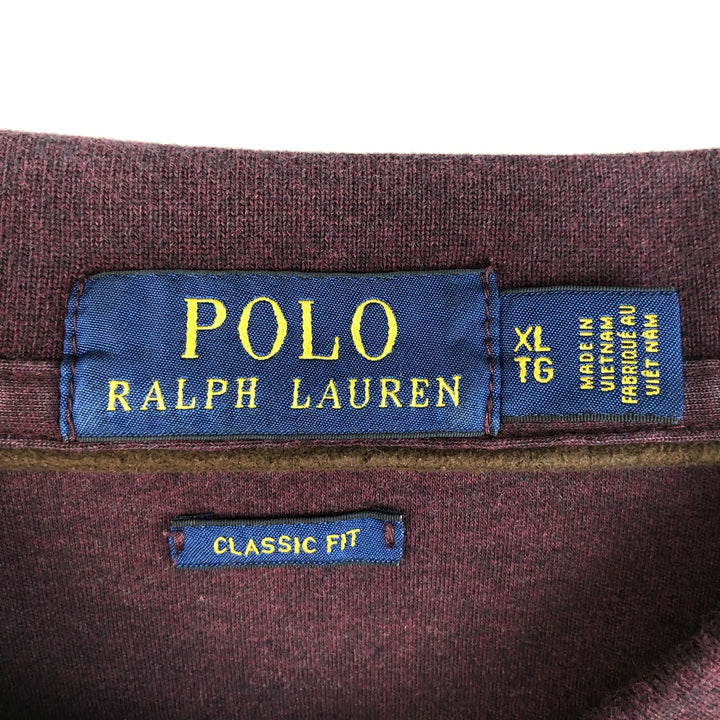 Ralph Lauren POLO RALPH LAUREN CLASSIC FIT long sleeve polo shirt men's XL equivalent cotton brown type Vintage Second Hand