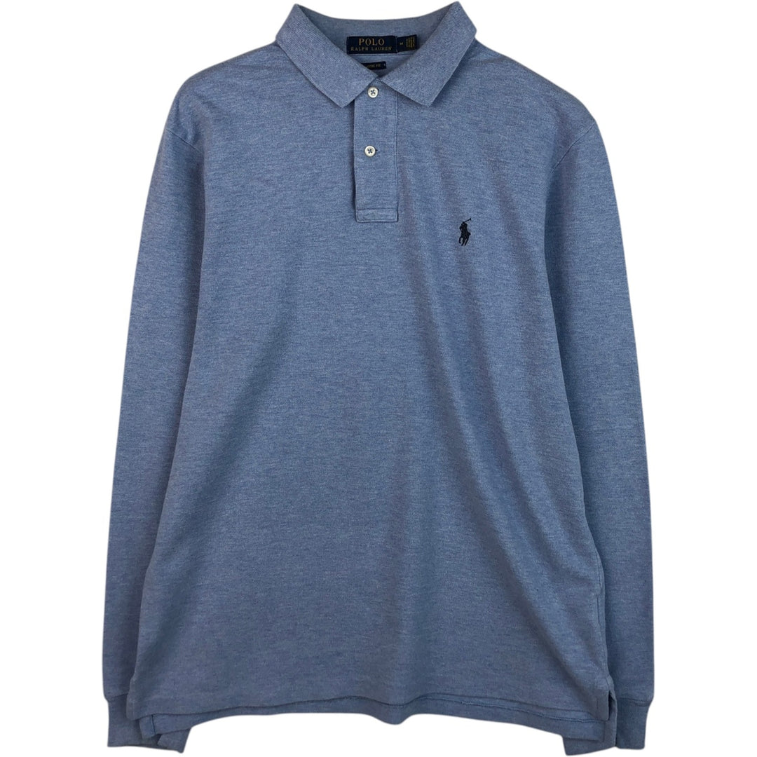 Ralph Lauren POLO RALPH LAUREN CLASSIC FIT long sleeve polo shirt for men, size M cotton Blue type light blue Vintage Second Hand