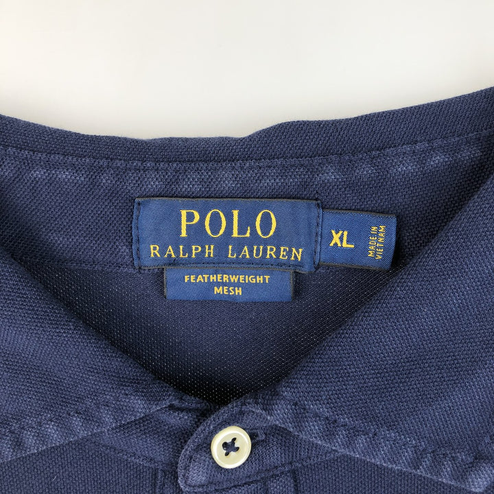 Ralph Lauren Polo Ralph Lauren Featherweight Long Sleeve Polo Shirt Men's XL cotton navy blue type Vintage Second Hand