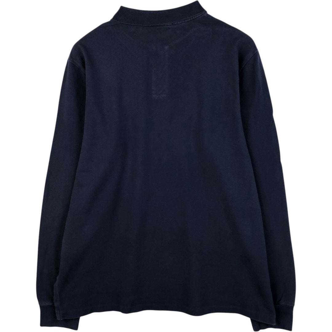 Ralph Lauren POLO RALPH LAUREN CUSTOM FIT long sleeve polo shirt, men's size XXL cotton navy blue type Vintage Second Hand