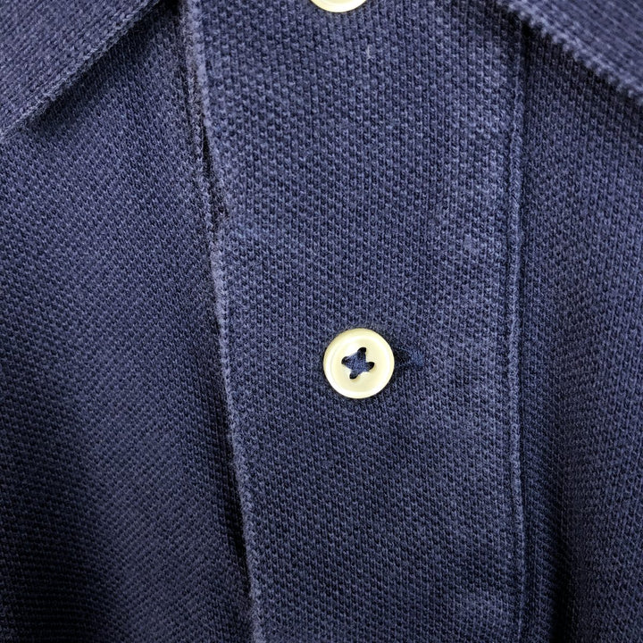 Ralph Lauren POLO RALPH LAUREN CUSTOM FIT long sleeve polo shirt, men's size XXL cotton navy blue type Vintage Second Hand