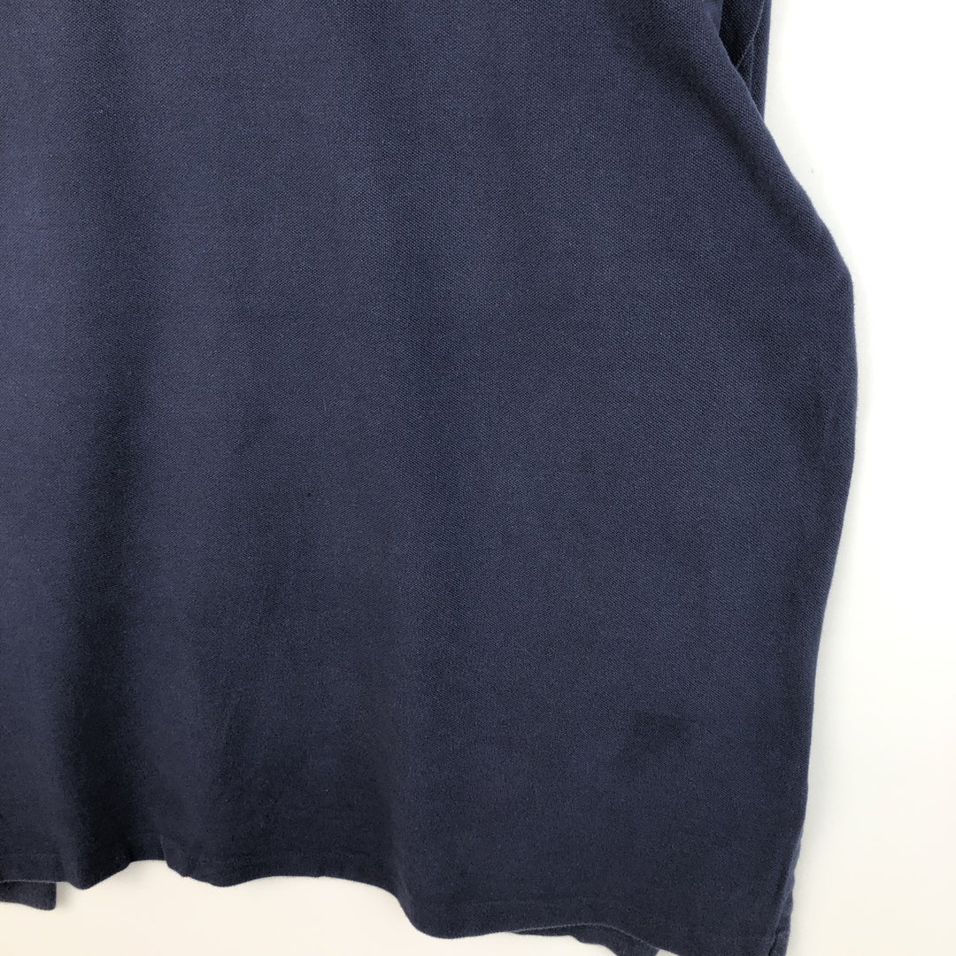 Ralph Lauren POLO RALPH LAUREN CUSTOM FIT long sleeve polo shirt, men's size XXL cotton navy blue type Vintage Second Hand