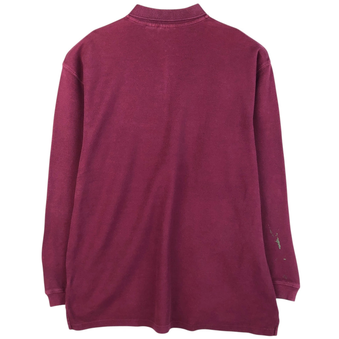 90'S Patagonia 52832F96 Long Sleeve Polo Shirt, Men's Size L, Vintage cotton Red type red-purple Vintage Second Hand