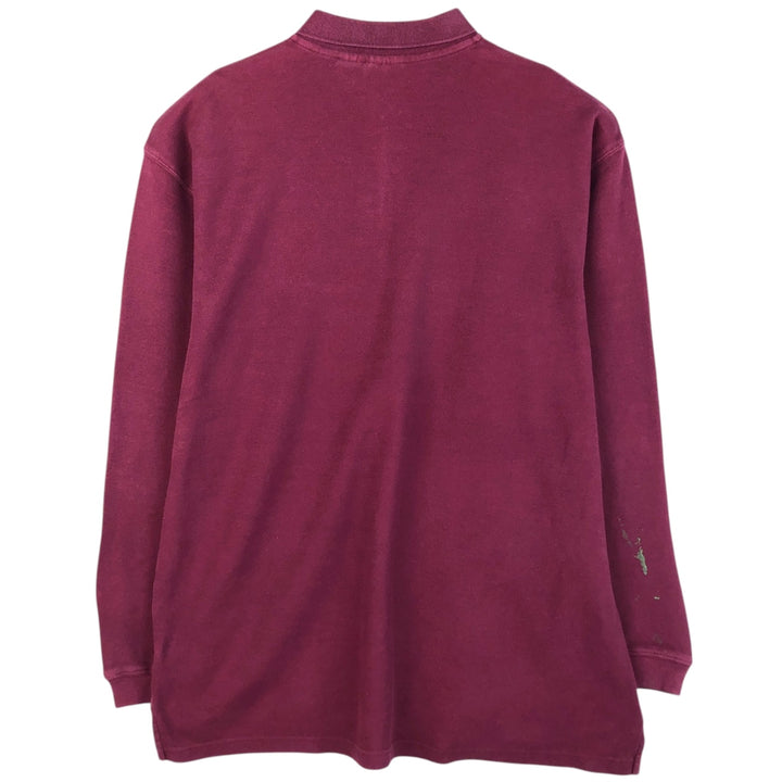 90'S Patagonia 52832F96 Long Sleeve Polo Shirt, Men's Size L, Vintage cotton Red type red-purple Vintage Second Hand