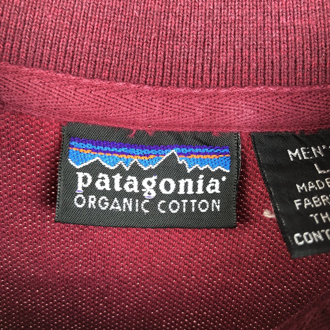 90'S Patagonia 52832F96 Long Sleeve Polo Shirt, Men's Size L, Vintage cotton Red type red-purple Vintage Second Hand