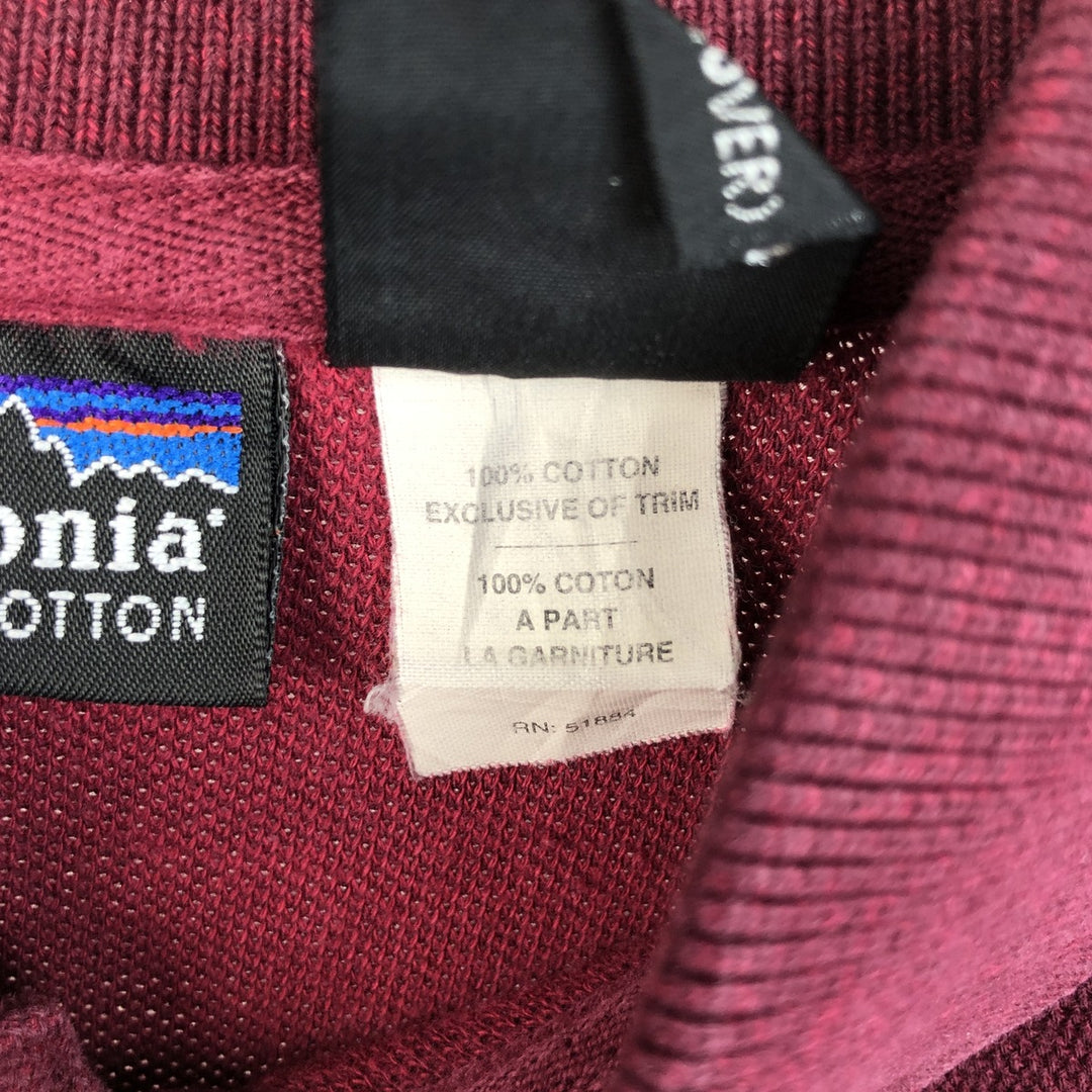90'S Patagonia 52832F96 Long Sleeve Polo Shirt, Men's Size L, Vintage cotton Red type red-purple Vintage Second Hand