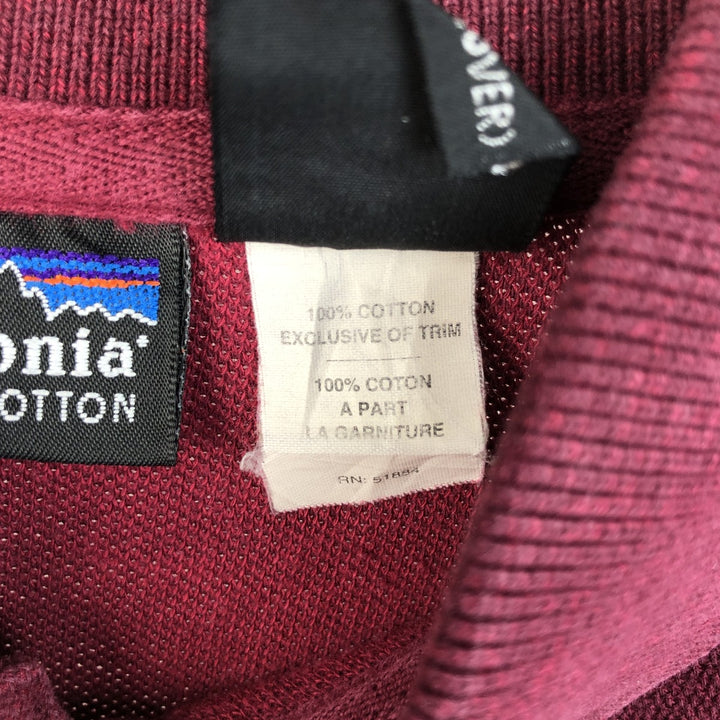90'S Patagonia 52832F96 Long Sleeve Polo Shirt, Men's Size L, Vintage cotton Red type red-purple Vintage Second Hand