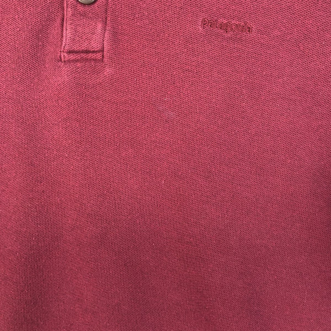 90'S Patagonia 52832F96 Long Sleeve Polo Shirt, Men's Size L, Vintage cotton Red type red-purple Vintage Second Hand