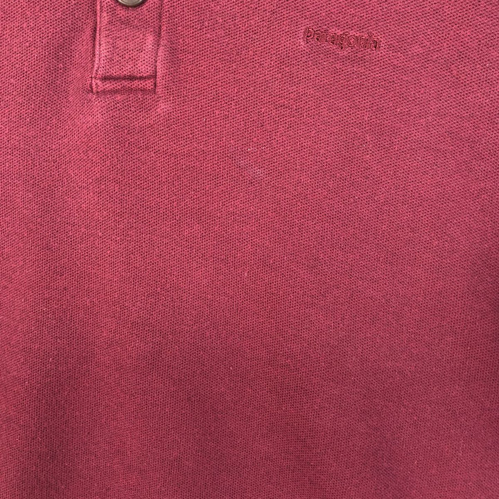 90'S Patagonia 52832F96 Long Sleeve Polo Shirt, Men's Size L, Vintage cotton Red type red-purple Vintage Second Hand