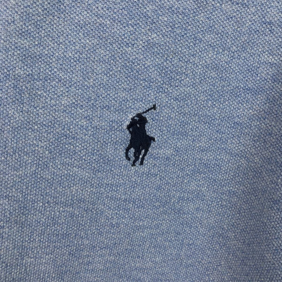 Ralph Lauren POLO RALPH LAUREN CUSTOM FIT long sleeve polo shirt men's size L cotton Blue type light blue Vintage Second Hand