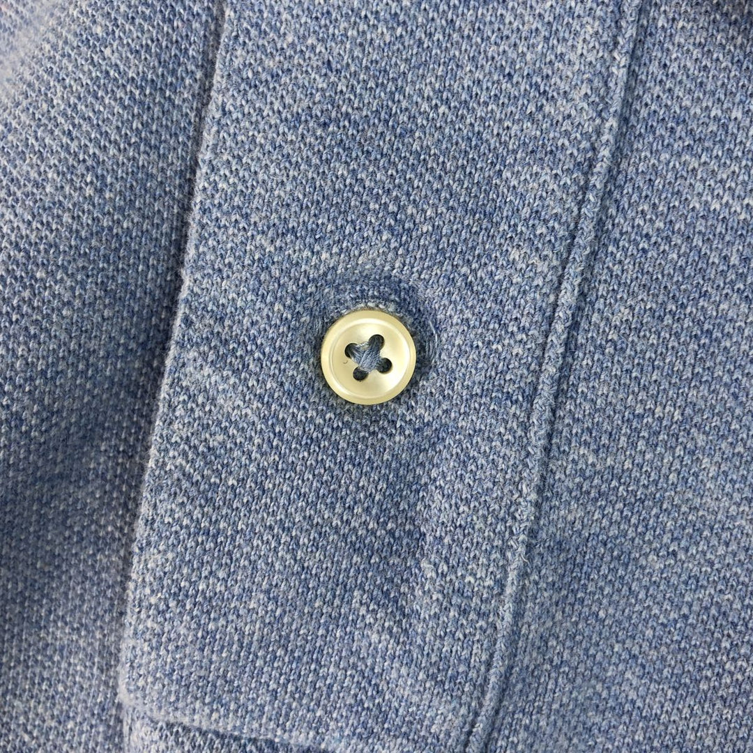 Ralph Lauren POLO RALPH LAUREN CUSTOM FIT long sleeve polo shirt men's size L cotton Blue type light blue Vintage Second Hand