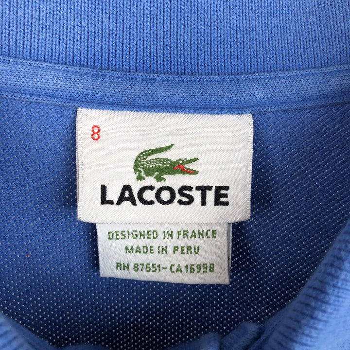 Lacoste LACOSTE French design long sleeve polo shirt size 8, men's XXL equivalent cotton Blue type light blue Vintage Second Hand