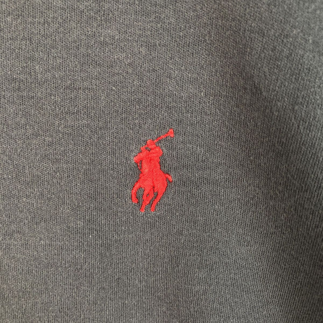 Ralph Lauren POLO RALPH LAUREN CUSTOM FIT long sleeve polo shirt men's size L cotton Charcoal Vintage Second Hand