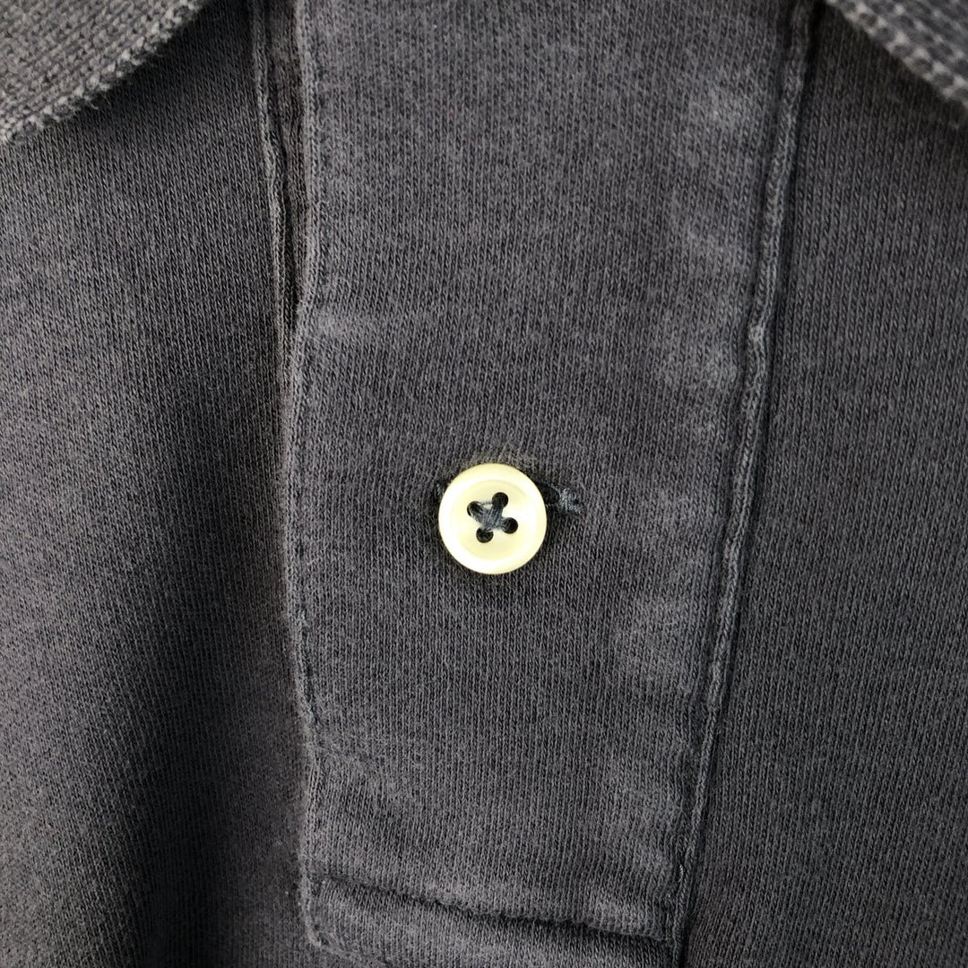 Ralph Lauren POLO RALPH LAUREN CUSTOM FIT long sleeve polo shirt men's size L cotton Charcoal Vintage Second Hand